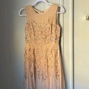 Jenny Yoo Collection Blaire Beaded Embellished Blush Dress Gown XS